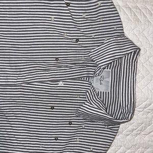 Rails striped button front with pearls